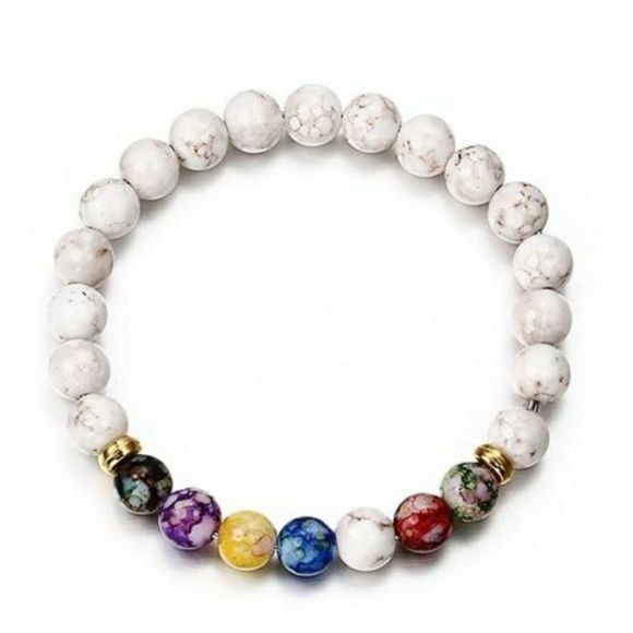 Agate Multi Colored Beaded Bracelet - Picture 1 of 1